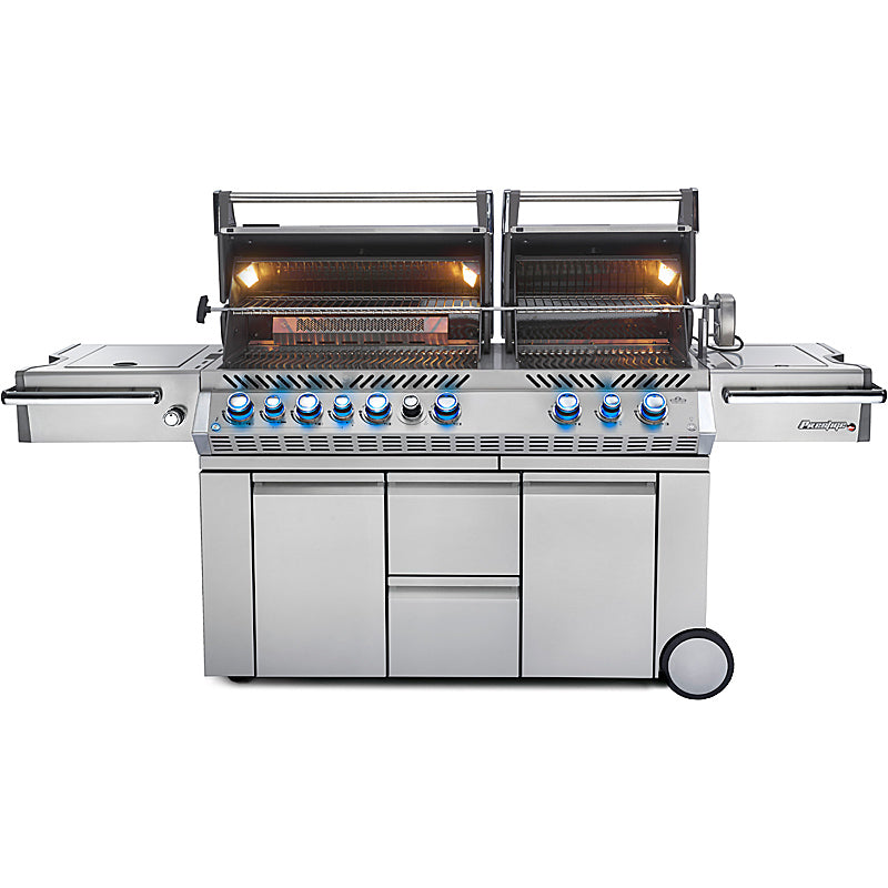 Napoleon Prestige Pro 825 Gas Grill PRO825RSBIPSS-3-DE with Infrared SIZZLE ZONE and Accessories