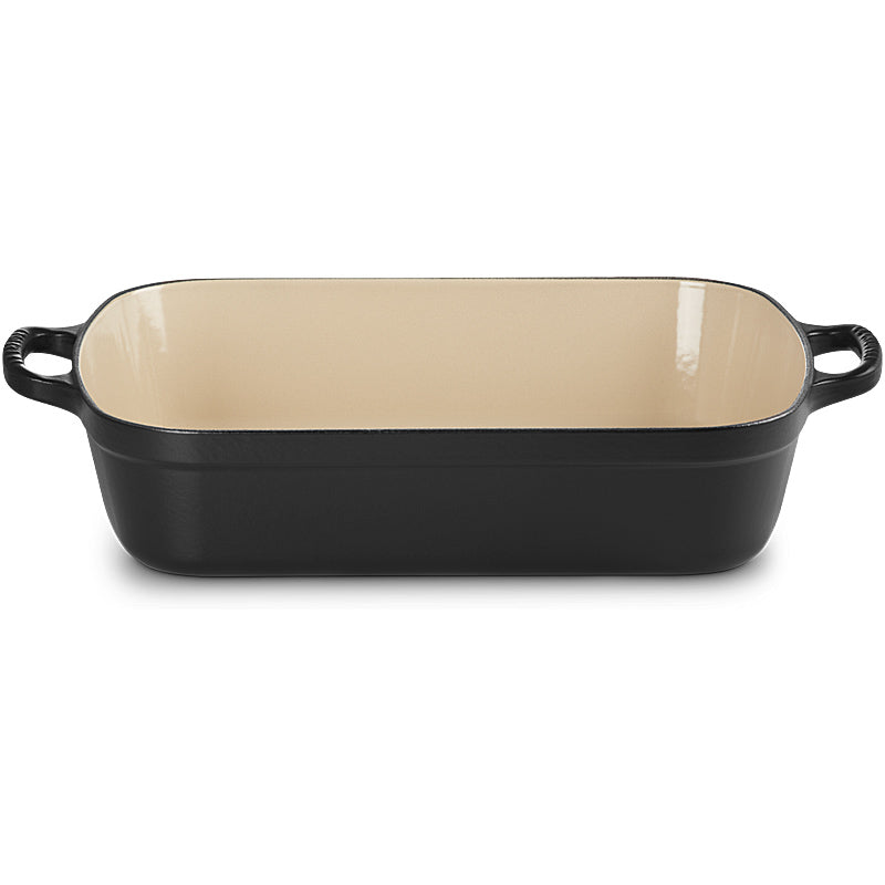 Le Creuset Bratreine Signature rechteckig 33 cm Schwarz matt