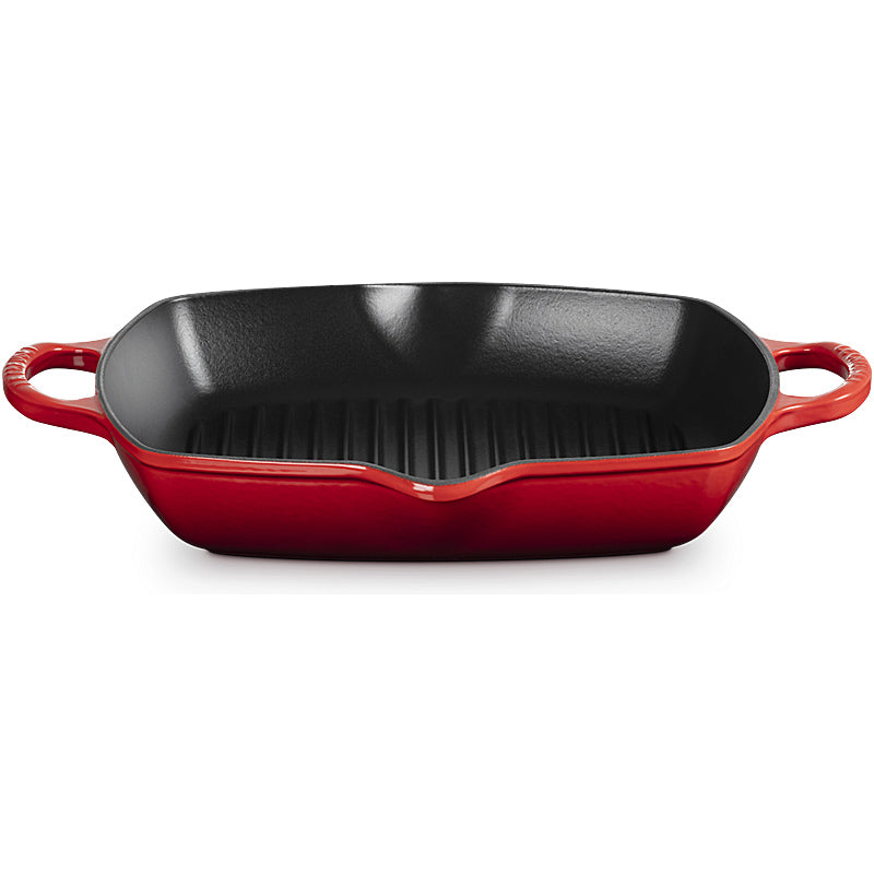 Le Creuset Quadratische Grillpfanne mit 2 Griffen Signature 30 cm Kirschrot