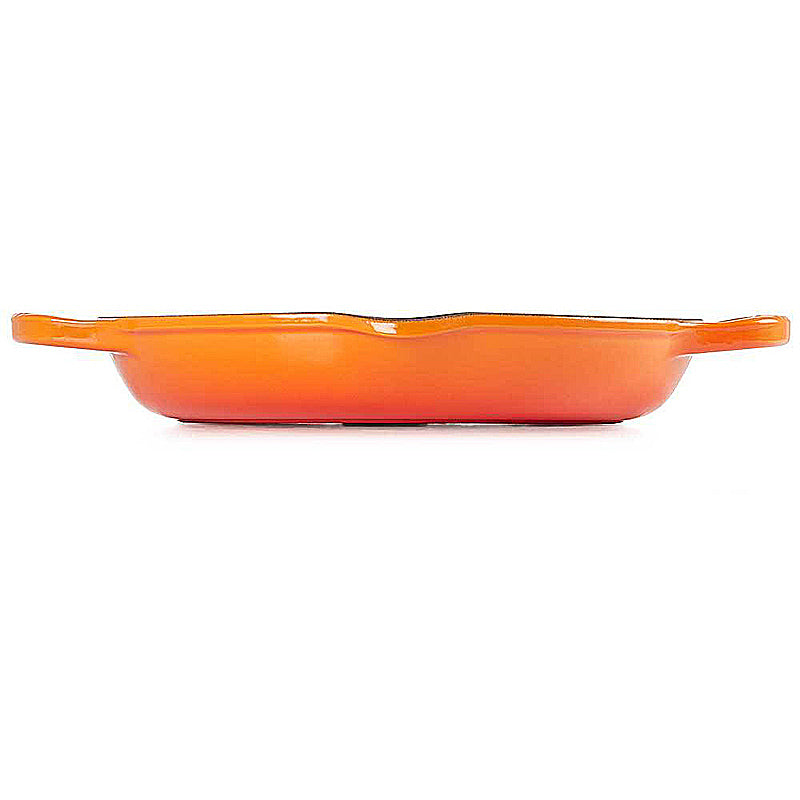 Le Creuset Grillpfanne Signature rund mit zwei Griffen Ofenrot
