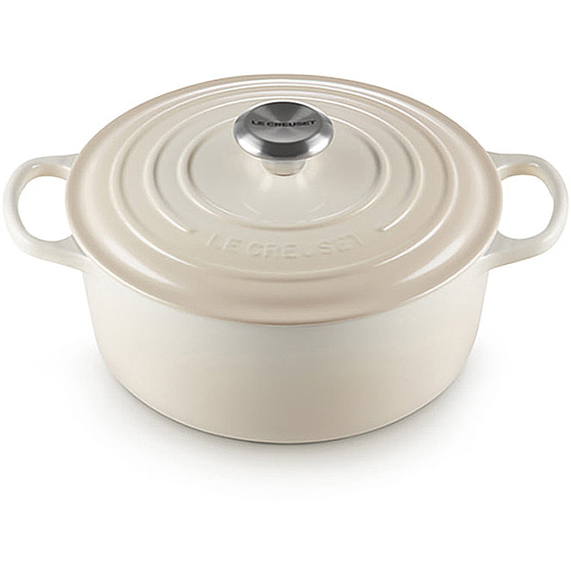 Le Creuset Bräter Signature rund 24 cm Meringue