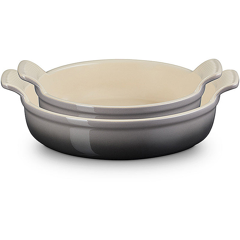 Le Creuset Auflaufformen-Set rund Tradition 20/24 cm Flint