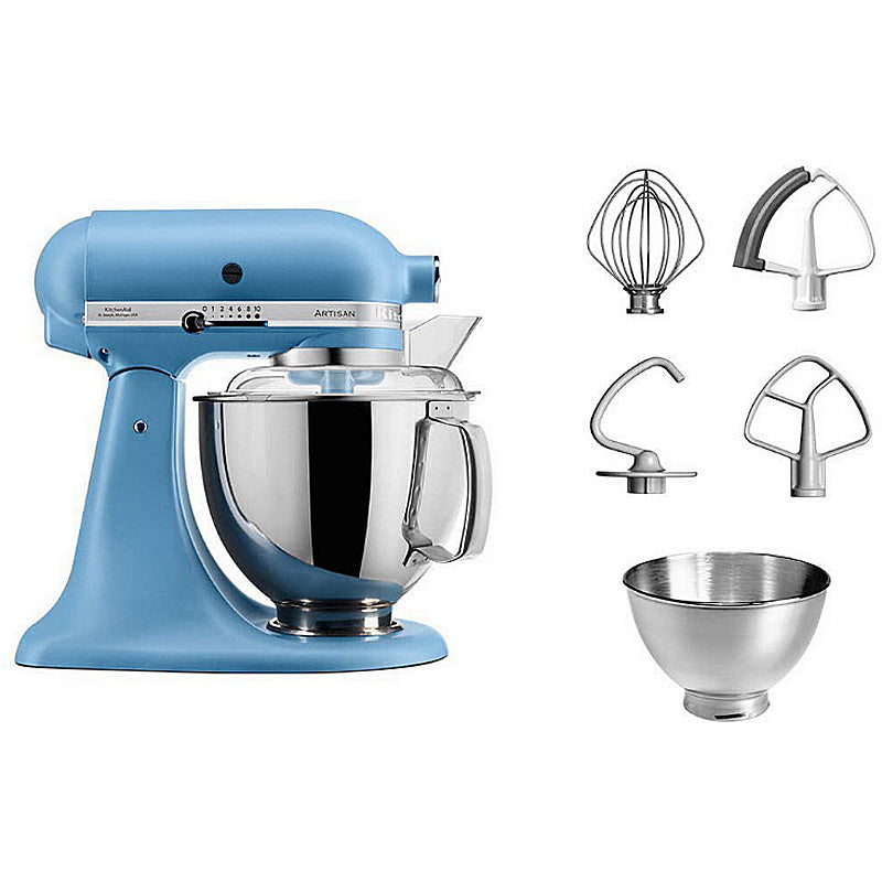 KitchenAid Artisan 5KSM175PSEVB Küchenmaschine 4,8L in Velvet Blau mit Zubehör