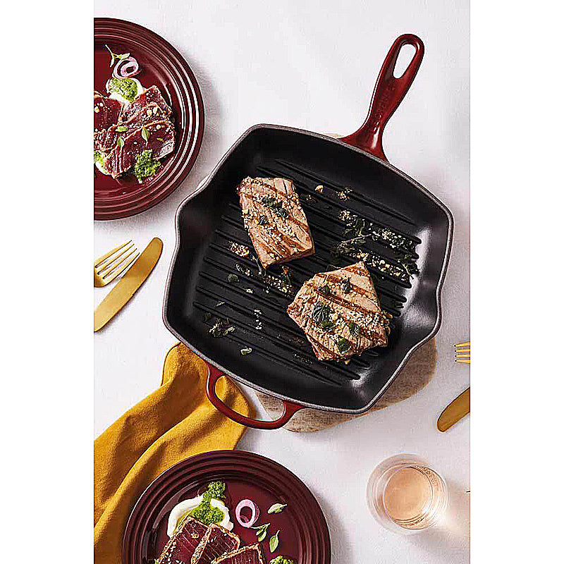 Le Creuset Grillpfanne quadratisch Signature 26 cm Garnet