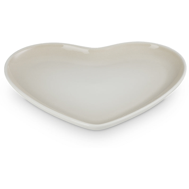 Le Creuset Teller Herzform 23 cm Meringue