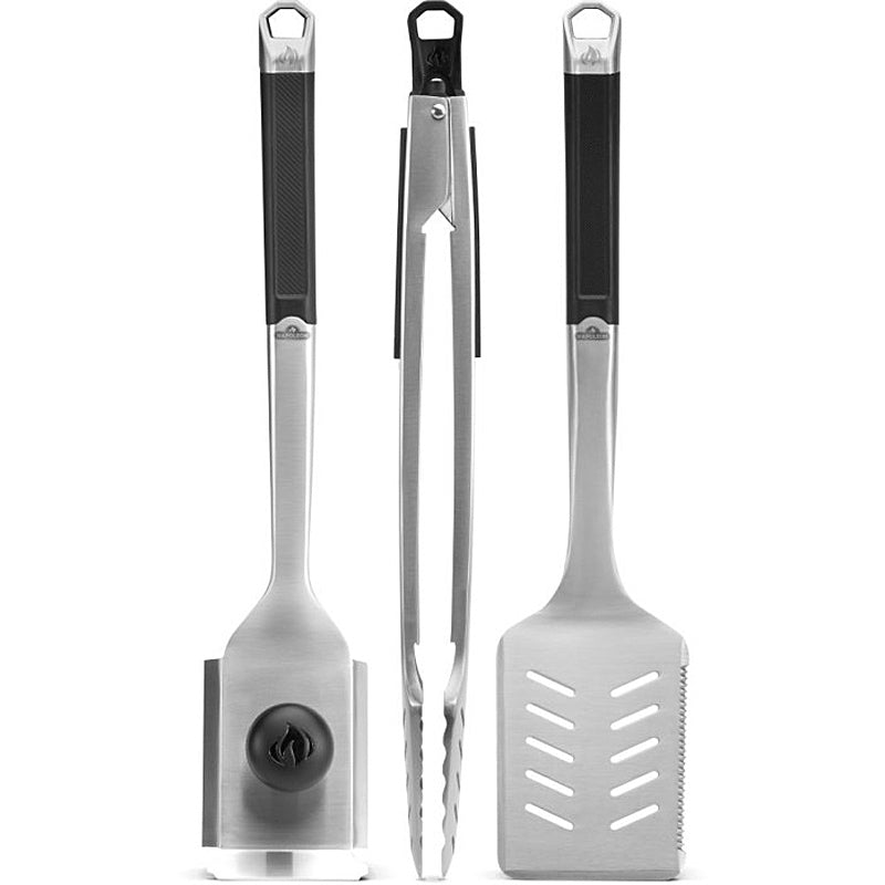 Napoleon PRO 3-piece Grill Tool Set - Stainless Steel Tongs, Spatula, and Fork