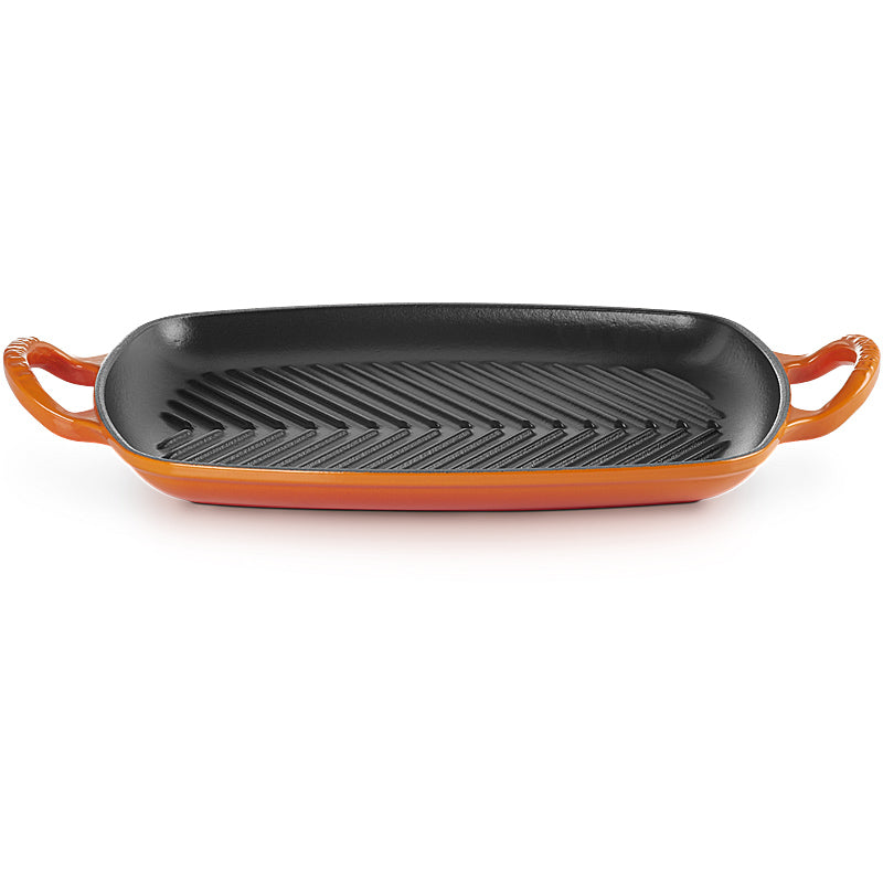 Le Creuset Rechteckige Grillplatte Signature 30 cm Ofenrot