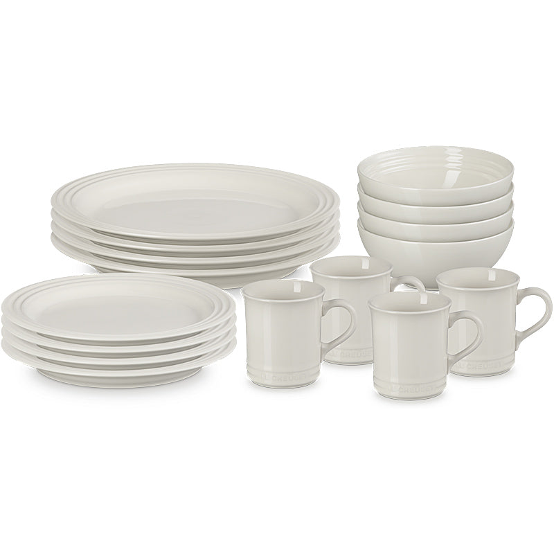 Le Creuset 16-teiliges Geschirrset Creme