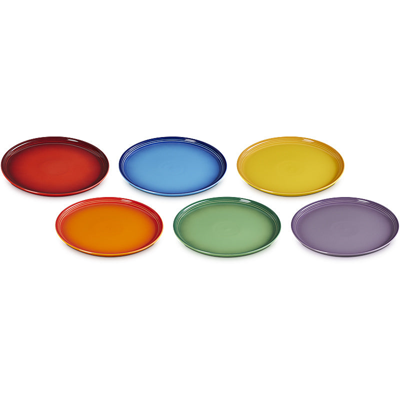 Le Creuset Frühstücksteller Coupe 22cm 6er Set Regenbogen