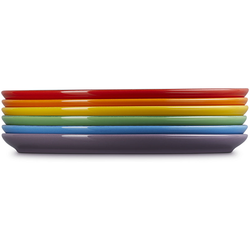 Le Creuset Frühstücksteller Coupe 22cm 6er Set Regenbogen