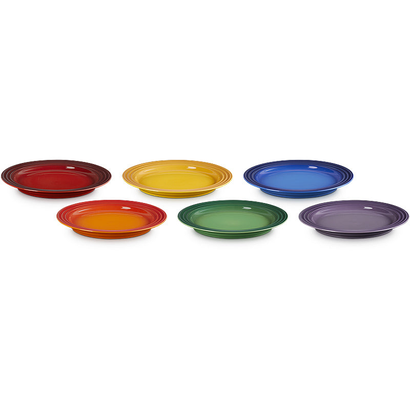 Le Creuset Frühstücksteller 22cm 6er Set Regenbogen