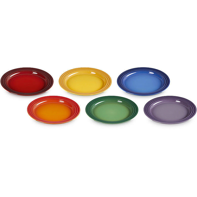 Le Creuset Frühstücksteller 22cm 6er Set Regenbogen