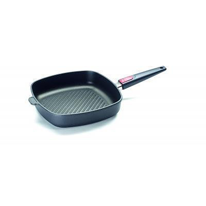 WOLL NOWO INDUKTION LINE-Guss-Steakpfanne, viereckig 28 x 28 cm; 6,5 cm hoch mit Rillen; mit abnehmbarem Stiel 1628-1IL