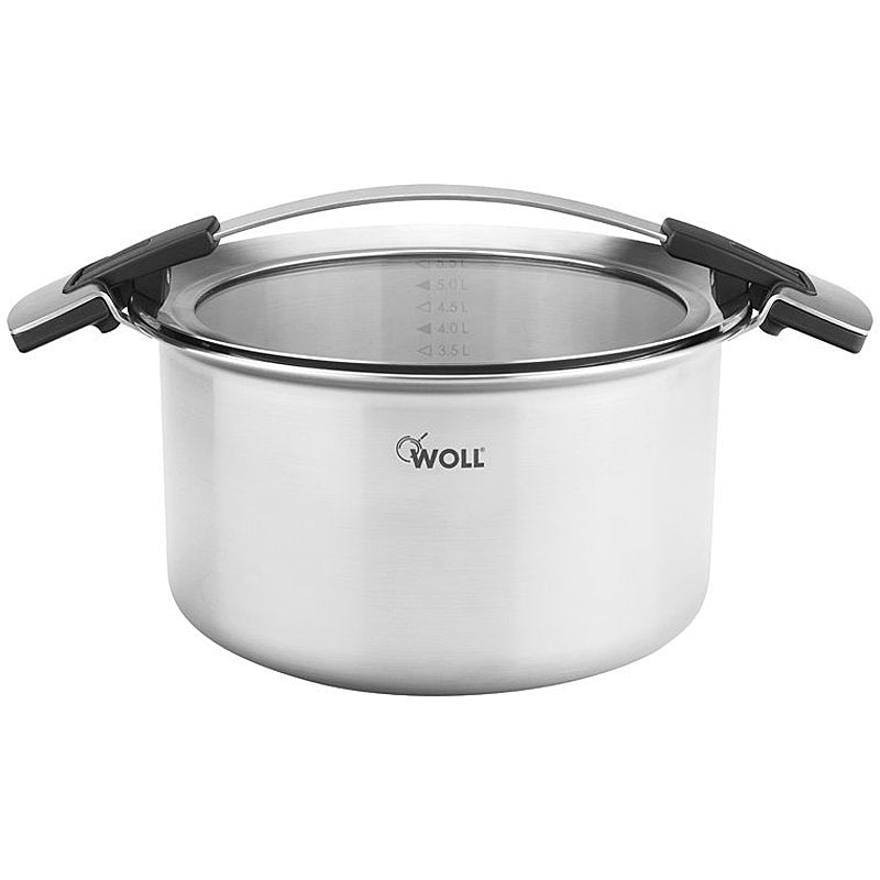 WOLL CONCEPT - 5-ply Edelstahltopf, 24 cm Ø; 13,5 cm hoch; 6,0 Liter; inkl. Deckel 124CO