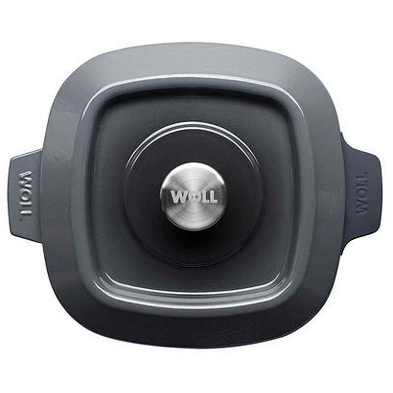 Woll Gusskasserolle, viereckig, mit Deckel und Silikongriffen - 24x24 cm 1024CI-030 Carbon Grey