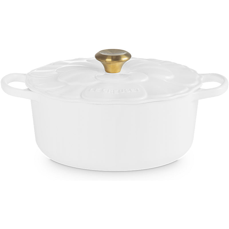 Le Creuset Bräter Signature Blume 26 cm White