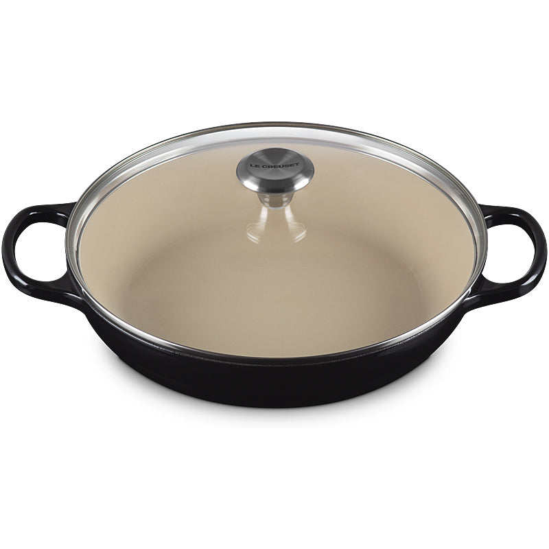 Le Creuset Gourmet-Profitopf m. Glasdeckel Signature 30 cm Schwarz Glänzend