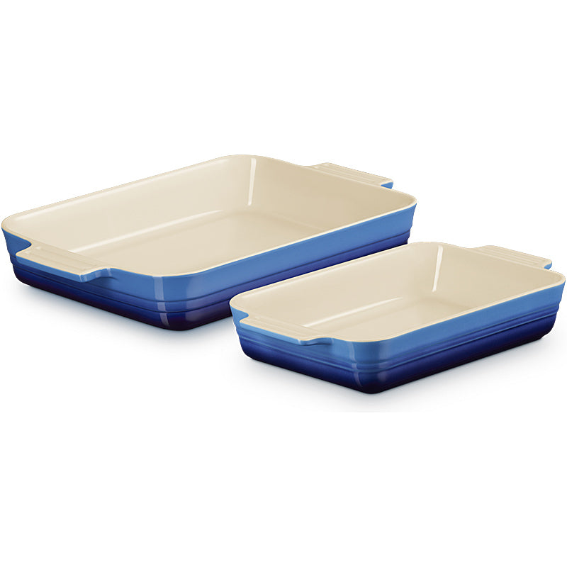 Le Creuset Auflaufform Klassik rechteckig 2er-Set 25/32 cm Azure