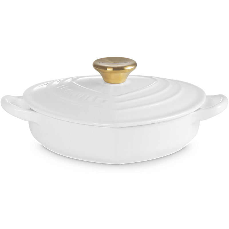 Le Creuset Gourmet-Profitopf Herz mit Herzdeckelknopf 20 cm White