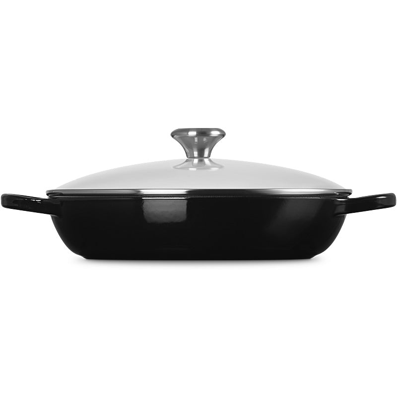Le Creuset Gourmet-Profitopf m. Glasdeckel Signature 30 cm Schwarz Glänzend