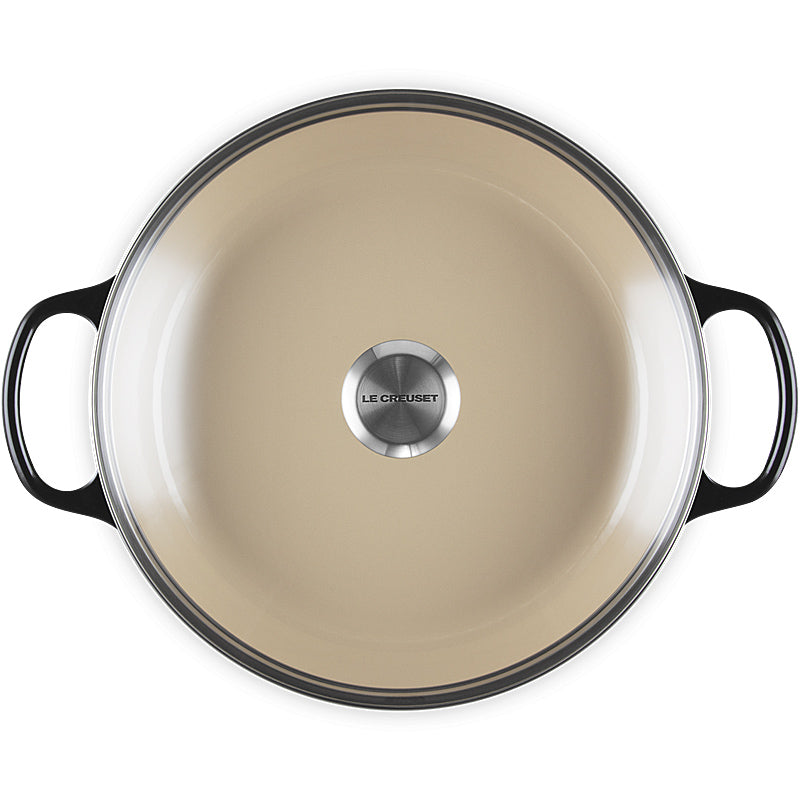 Le Creuset Gourmet-Profitopf m. Glasdeckel Signature 30 cm Schwarz Glänzend