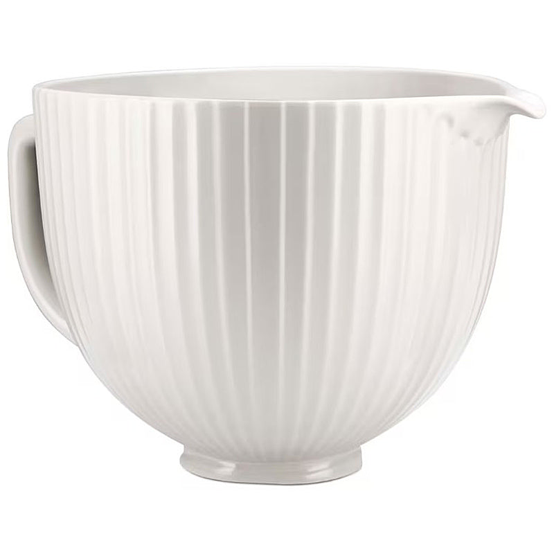 KitchenAid Keramikrührschüssel 4,7 L Classic Column - mit Griff & Ausgießer für Küchenmaschine