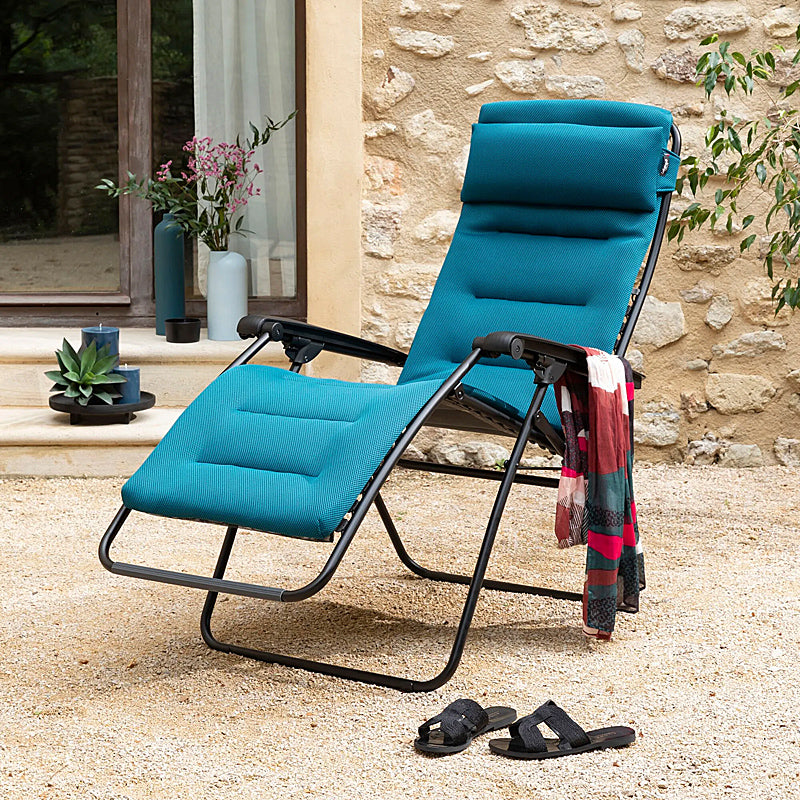 Lafuma RSX Clip relaxation chair Air Comfort Zero Gravity Color: CORAL BLUE TUBE NOIR LFM2058-6893