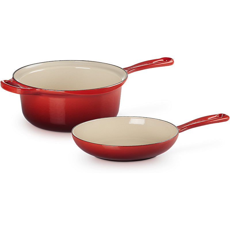 Le Creuset MARMITOUT 22 CM Color: CHERRY RED 2in1