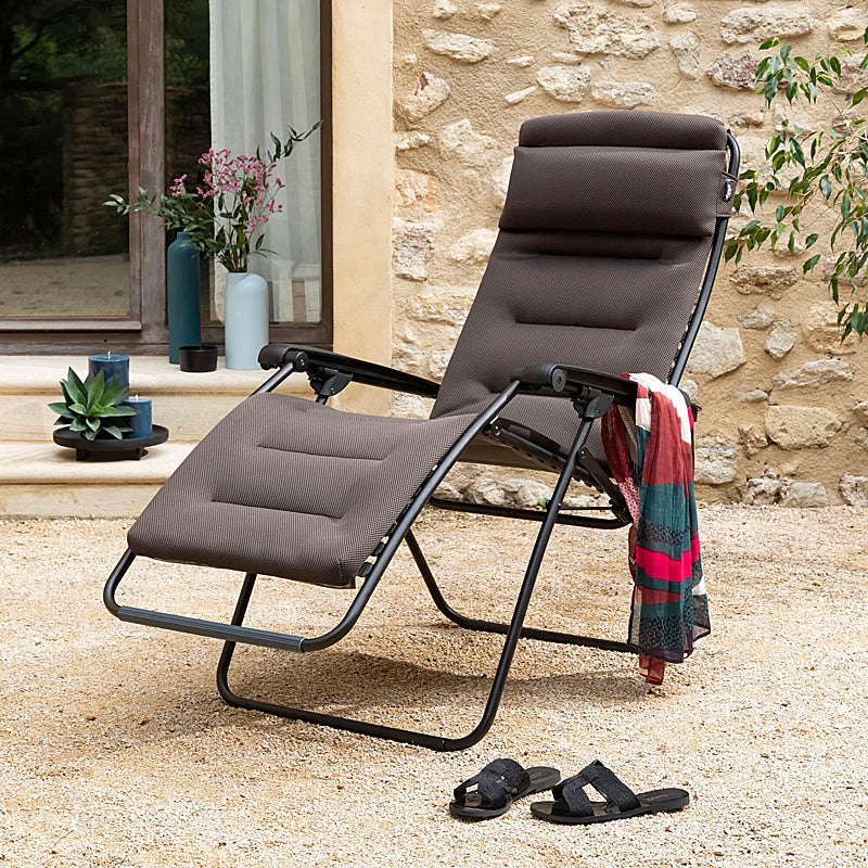 Lafuma RSX Clip Relaxation Chair Air Comfort Zero Gravity Color: TAUPE TUBE NOIR LFM2058-7057
