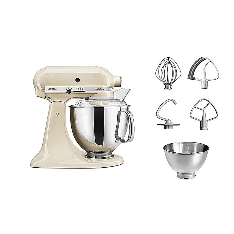 KitchenAid Artisan 5KSM175PSEAC Küchenmaschine 4,8L in Creme mit Zubehör