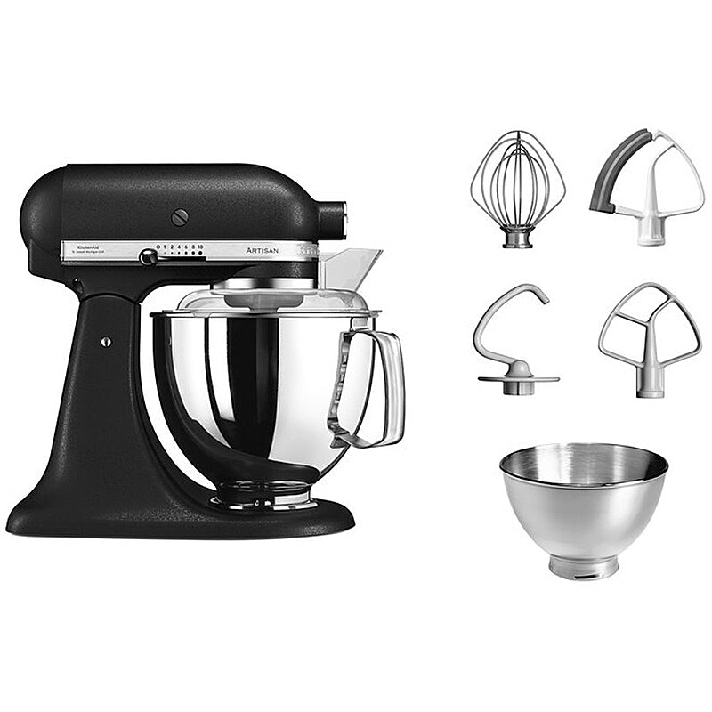 KitchenAid Artisan 5KSM175PSEBK Küchenmaschine 4,8L in Gusseisen Schwarz mit Zubehör