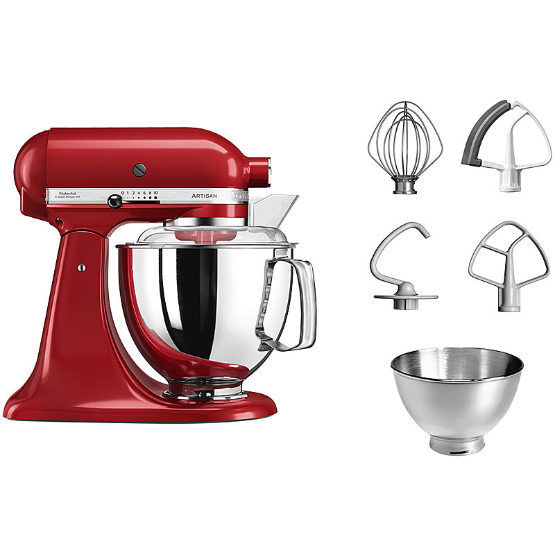 KitchenAid Artisan 5KSM175PSEER Küchenmaschine 4,8L in Empire Rot mit Zubehör