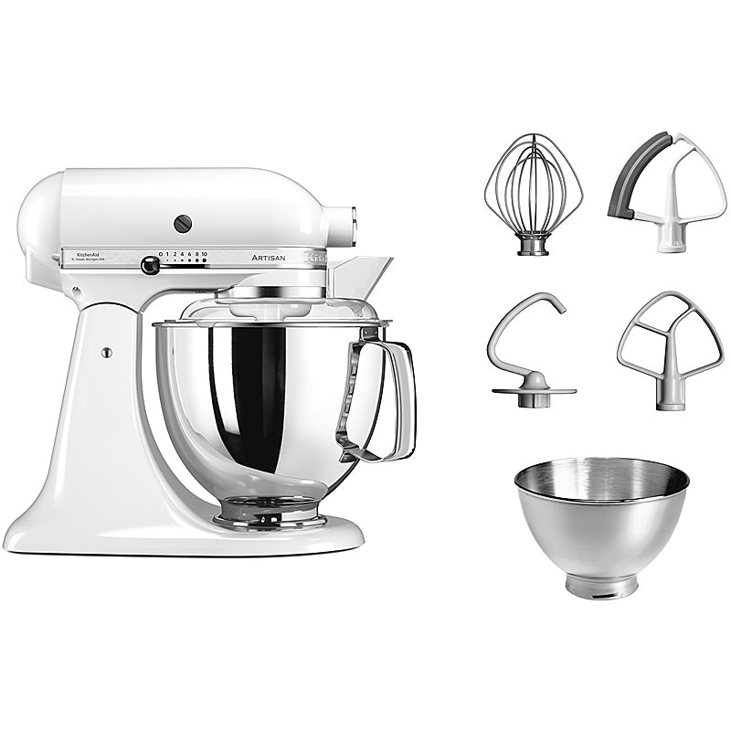 KitchenAid Artisan 5KSM175PSEWH Küchenmaschine 4,8L in Weiß mit Zubehör