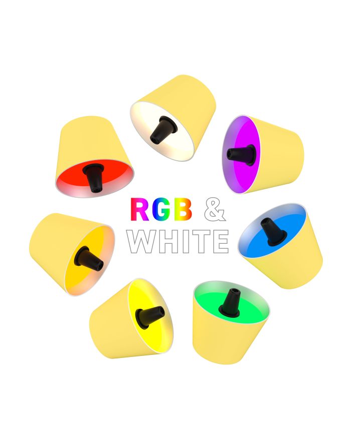 Sompex-Lighting TOP 2.0 GELB H11CM D12,5CM RGB KUNSTST, 103lm 1,3W 2700-3000K