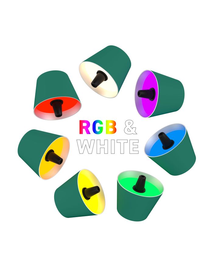 Sompex-Lighting TOP 2.0 GRÜN H11CM D12,5CM RGB KUNSTST, 103lm 1,3W 2700-3000K