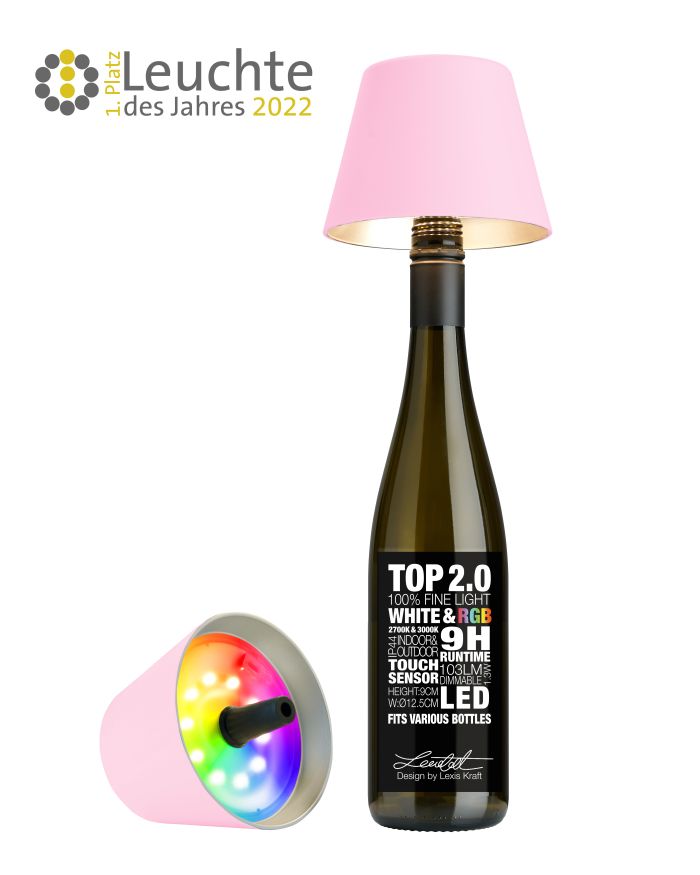 Sompex-Lighting TOP 2.0 ROSA H11CMD12,5CM RGB KUNSTST, 103lm 1,3W 2700-3000K