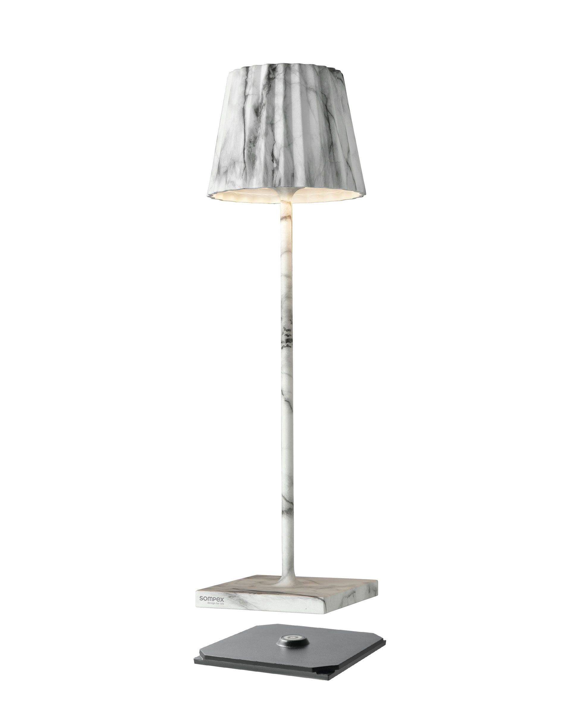 Sompex-Lighting TROLL 2.0 Akku-Tischleuchte Marmor