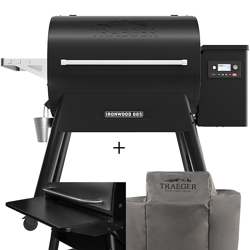 Traeger IRONWOOD 885 Pellet Grill im Set Schutzhülle & Frontablage