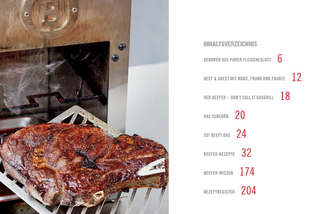 Inhaltsverzeichnis des Buchs 800 Grad – Der Beefer