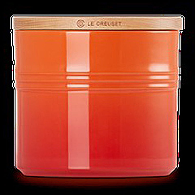Le Creuset Vorratsdose mit Holzdeckel 1100 ml 14 cm Ofenrot