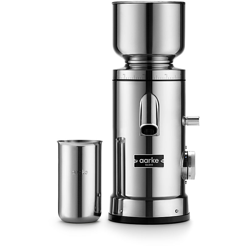 Aarke Kaffeemühle mit Scheibenmahlwerk Edelstahl