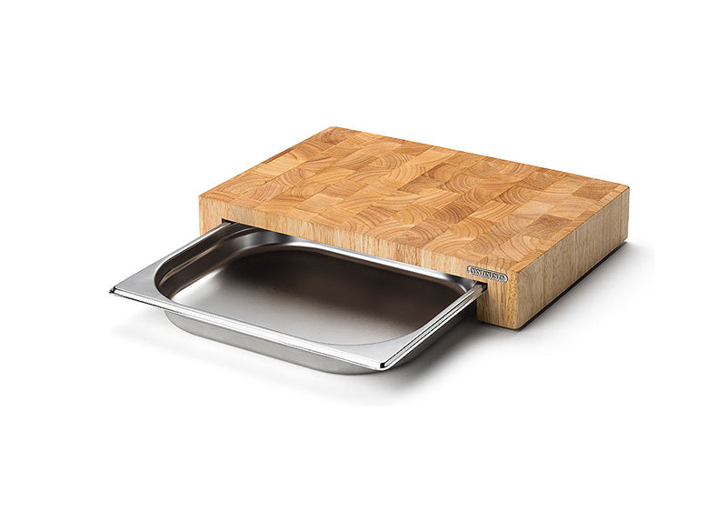 Continenta Multifunktionsbrett mit Edelstahl-Schublade, Stirnholz 4026