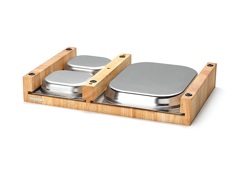 Continenta Multifunktionsbrett mit 3 Edelstahl-Schubladen, Stirnholz 4028