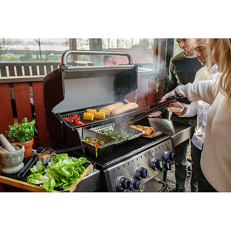 Broil King Baron S490 IR Edelstahl Gasgrill mit Infrarot-Seitenbrenner