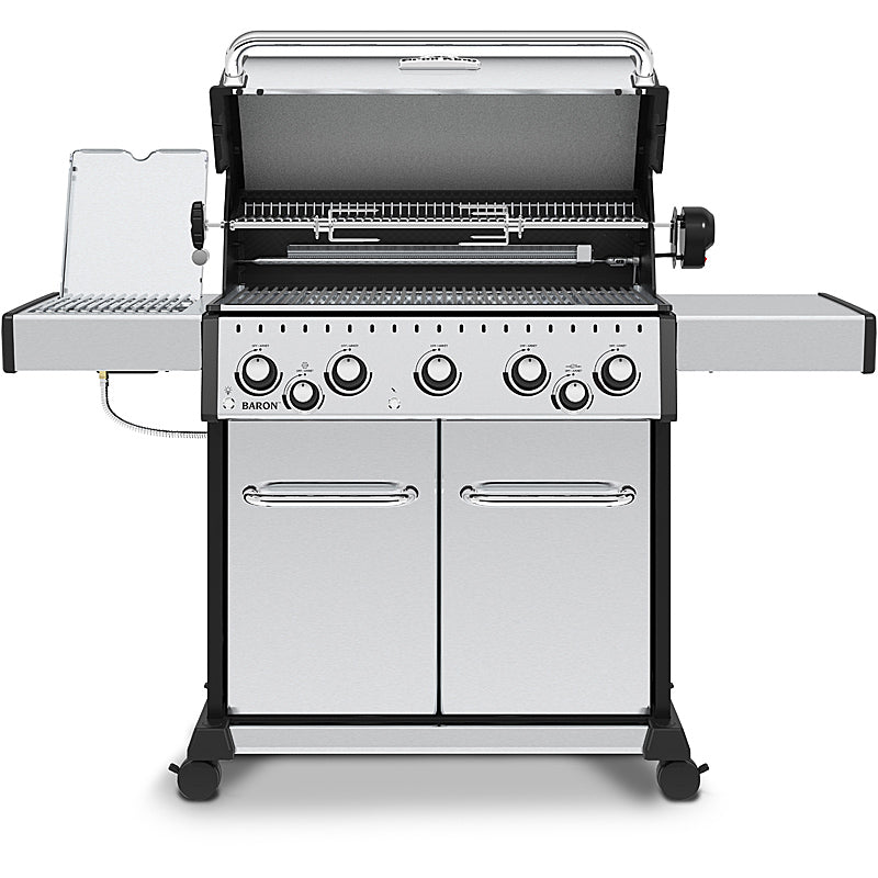 Broil King Baron S590 IR Edelstahl Gasgrill incl. Rotisserie-Set und Infrarot-Seitenbrenner