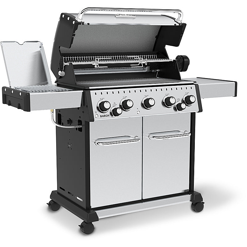 Broil King Baron S590 IR Edelstahl Gasgrill incl. Rotisserie-Set und Infrarot-Seitenbrenner