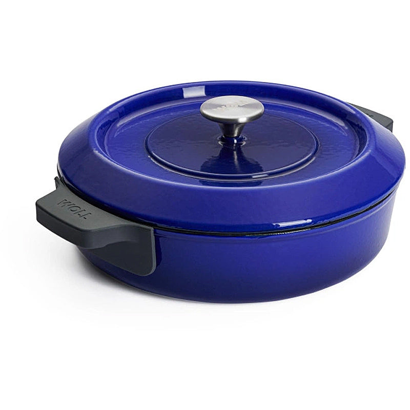 WOLL Kasserolle 28cm Gusseisen mit Silikongriffschutz 3,7l Cobalt Blue 828CI-020