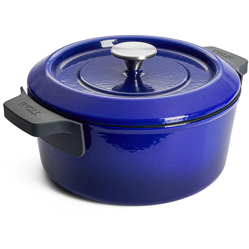 WOLL Kasserolle 24cm Gusseisen mit Silikongriffschutz 4,2l 124CI-020 Cobalt Blue