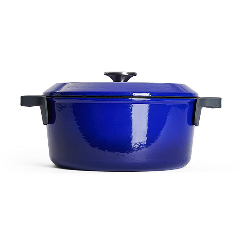 WOLL Kasserolle 24cm Gusseisen mit Silikongriffschutz 4,2l 124CI-020 Cobalt Blue