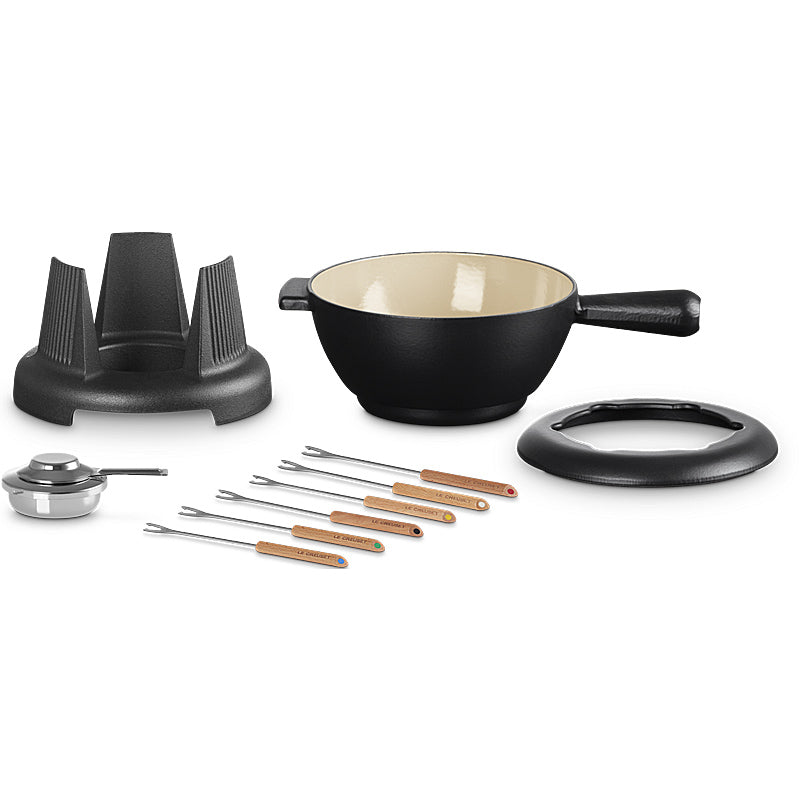Le Creuset Käsefondue Set Mode schwarz matt